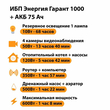ИБП для котла Энергия Гарант 1000 + Аккумулятор 75 Ач 12 В (600Вт - 68мин) - ИБП и АКБ - ИБП для котлов - Магазин сварочных аппаратов, сварочных инверторов, мотопомп, двигателей для мотоблоков ПроЭлектроТок